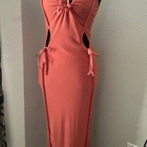 Sexy Orange Midi dress